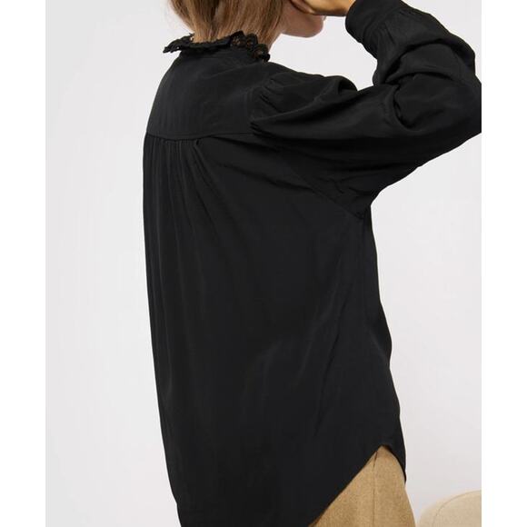 Isabel Marant Estela LS Blouse in Black FR 38 US 6 - Picture 3 of 4